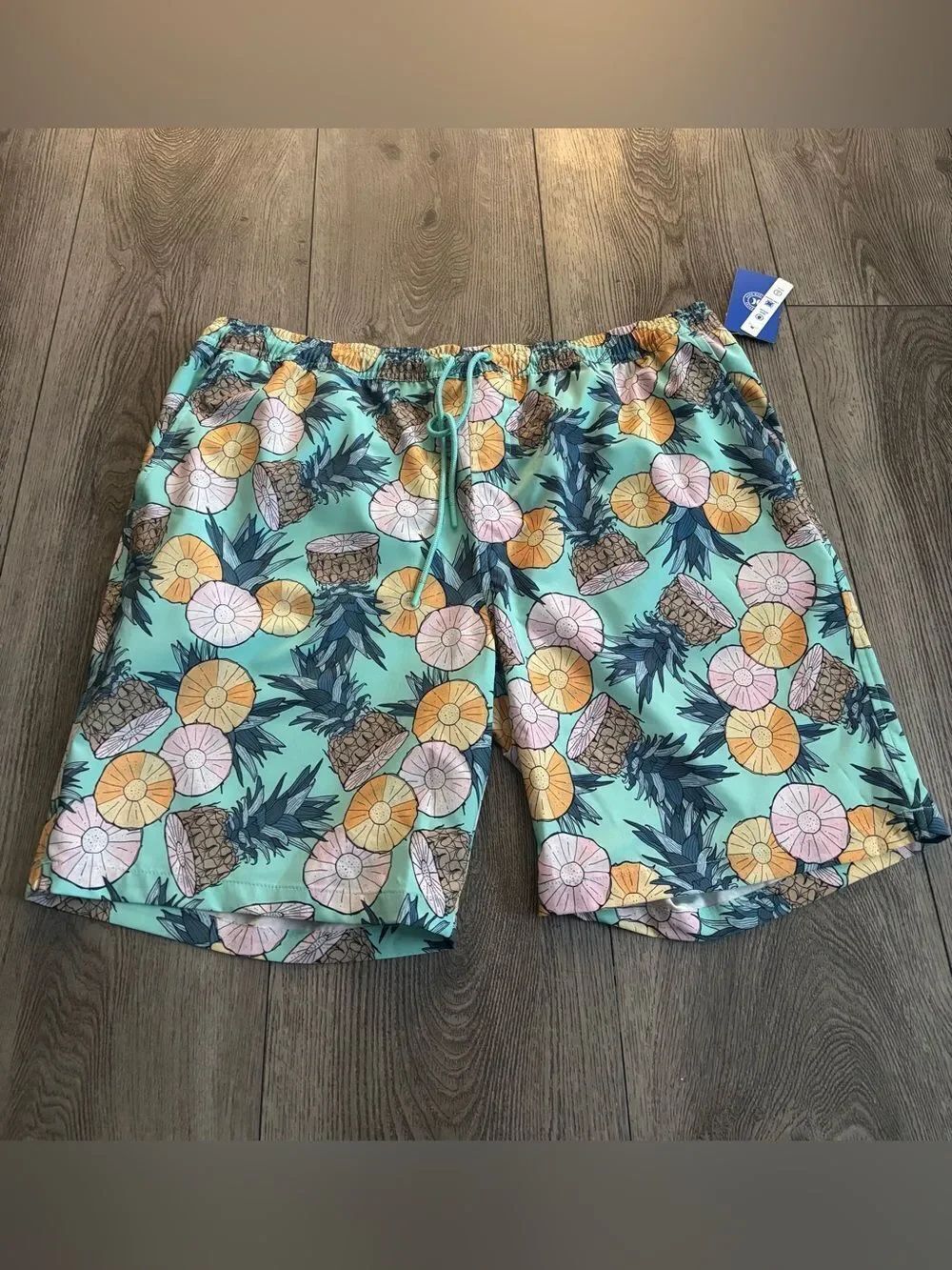 Hurley Men's Pineapple Print Swim Trunks - Aqua